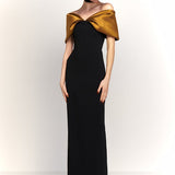 Off-Shoulder Slim Fitted Maxi Party Dress
