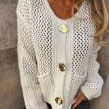 Chunky Knit Button Up Sweater