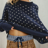Cropped Butterfly Pattern Sweater