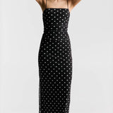 Sexy Polka Dot Cami Bodycon Maxi Dress