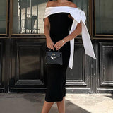 High-End One-Shoulder Slim Bandage Party Dress