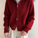High Neck Double Zip Sweater