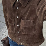 Brown Cropped Casual Jacket