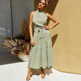 Boho Women Long A-Line Off Shoulder Elegant Sash Maxi Dress Women