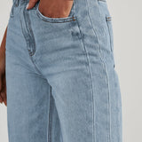 Solid Minimalist Washed Wide Leg Jeans
