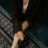 Chic Single-Breasted Sequin Blazer