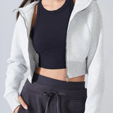 Cropped Fleece Workout Jacket