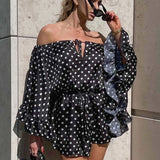 Polka Dot Off-Shoulder Ruffle Mini Dress