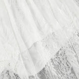 Sexy Sheer Brocade Lace White Jacquard Maxi Skirt