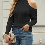 Elegant Cable Mock Neck Sweater