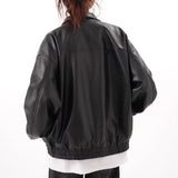 Vintage PU Leather Lapel Jacket