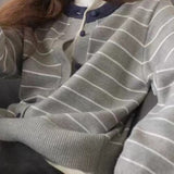 Colorblock Striped Casual Sweater
