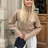 Slim Fit Knit Zip Cardigan