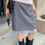 Floral Embroidered Mesh Mini Skirt