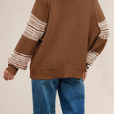 Colorblock Turtleneck Knit Sweater