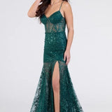 Sequin V-Neck Elegant Long Evening Party Dress