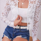 Lace See-Through Long Sleeve Cardigan