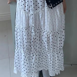 Kawaii Retro Polka Dot Ruffle Trim Mini Skirt