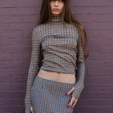 Stylish Plaid Slim Neat Two Piece Set