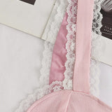 Lace Trim Patchwork Sexy Slinky Backless Crop Top