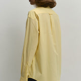 Cotton Yellow Button Down Loose Commuter Blouse