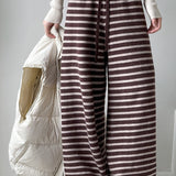 Striped Knit Thickened Casual Pants