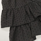 Solid High Waist Lace Tiered Bodycon Skirt