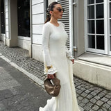 Ruffled Long Sleeve Bodycon Maxi Dress