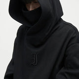 Embroidered Turtleneck Fleece Hoodie