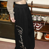 Hip Hop Letter Graphic Baggy Sweat Pants