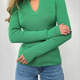 Slim Fit Polo Knit Sweater