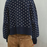 Cropped Butterfly Pattern Sweater