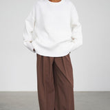 Casual Solid Color Pullover Sweater