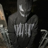 Rhinestone Zipper Oversized Hoodie