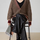 Long Sleeve Color-block Striped Sweater