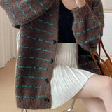 Plus Size Striped Knit Sweater