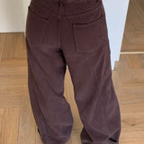 Edgy High Waist Cargo Wide Leg Curved Jeans