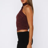 Status Updated Top Burgundy