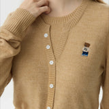 Wool Blend College Style Cardigan