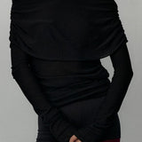One Shoulder Fitted Knit Sweater
