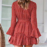 Fashion Women Boho Ruffle Floral Holiday Mini Sun Dress