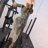 Fashion Women's Long Sleeve Bodycon Dress Sexy Ladies High Neck Party Slim Fitness Leopard Printed Dresses