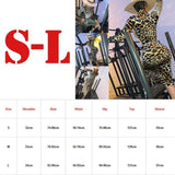 Fashion Women's Long Sleeve Bodycon Dress Sexy Ladies High Neck Party Slim Fitness Leopard Printed Dresses