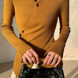Cross Button High Neck Sweater