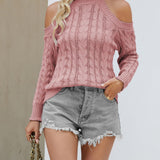 Elegant Cable Mock Neck Sweater