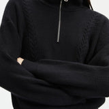 Short Cable Knit Pullover Sweater