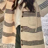Colorblock Striped Hooded Sweater