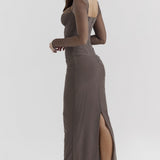 Backless Split Bodycon Maxi Dress