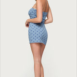Polka Dot Strapless Bodycon Mini Dress