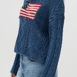 Vintage Loose Knit Flag Blouse